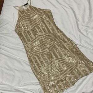 Sequin Hearts Size 11 Elegant Gold Sequin Dress